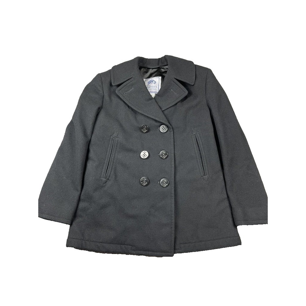 DSCP Pea Coat Women's 10R Wool Blend Double Breasted Military Jacket Classic
